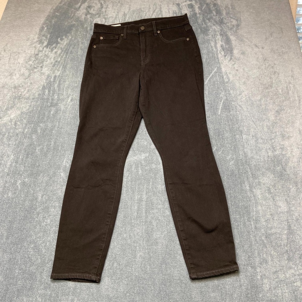 Gap Jeans Womens 30/10 Black Denim Everyday Wear Dark Wash High Rise True Skinny